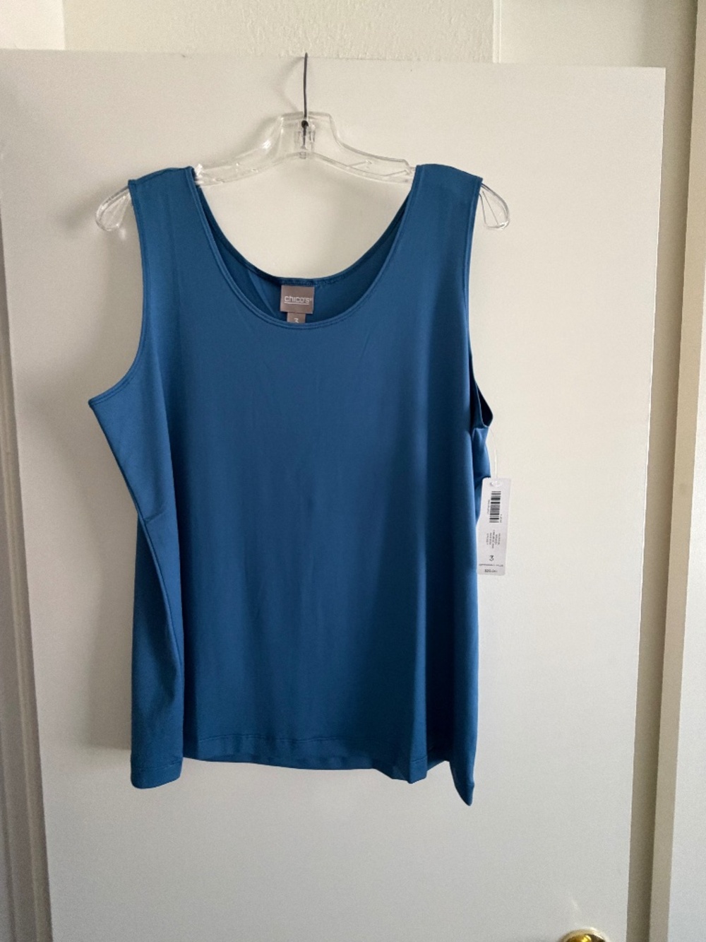 NWT:  Chico’s Microfiber Timeless Tank – Blue Dusk Size: 3 (equivalent to XL)